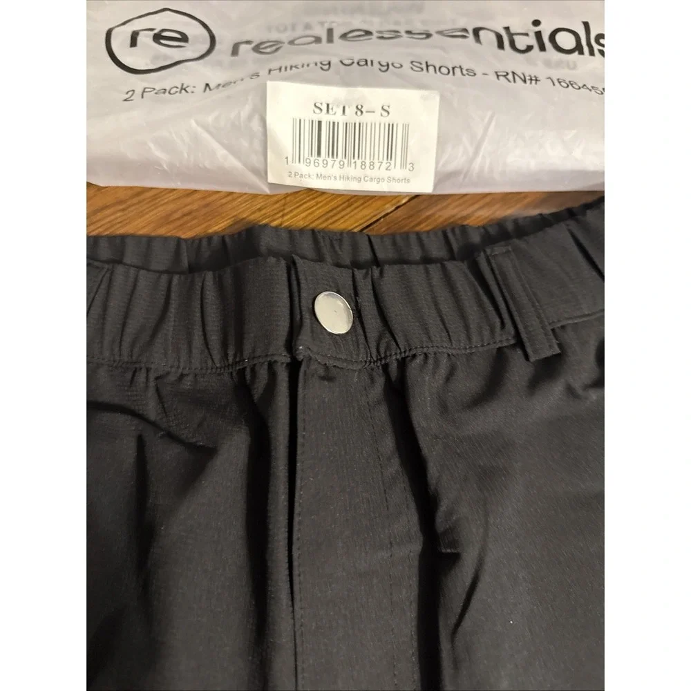 Real Essentials 2 Pack: Men's Hiking Cargo Shorts Fishing Size Small pockets‎